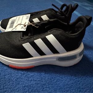 Adidas Black and White Sneakers with Signature Stripes